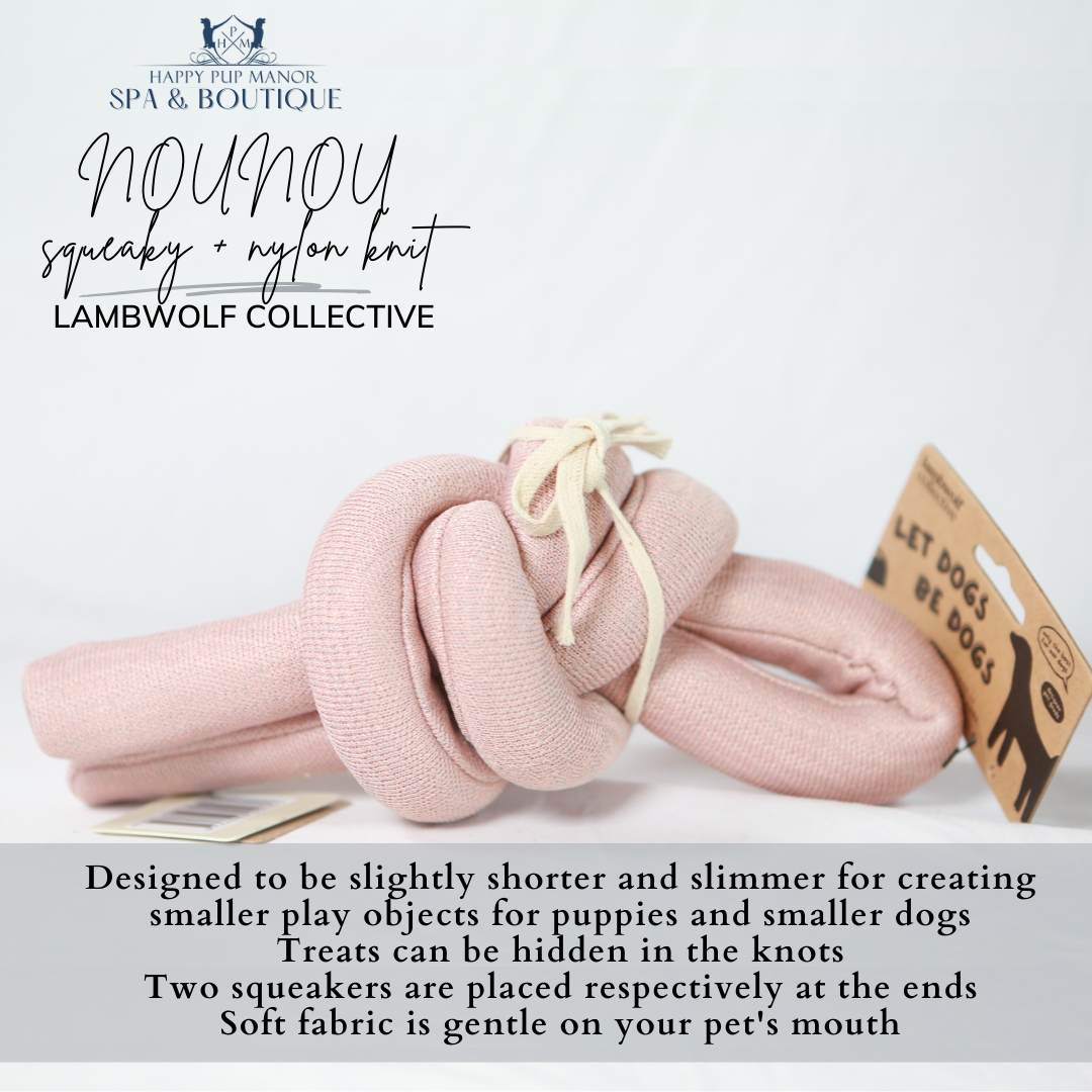 NOUNOU squeaky + nylon knit (Dogwood)