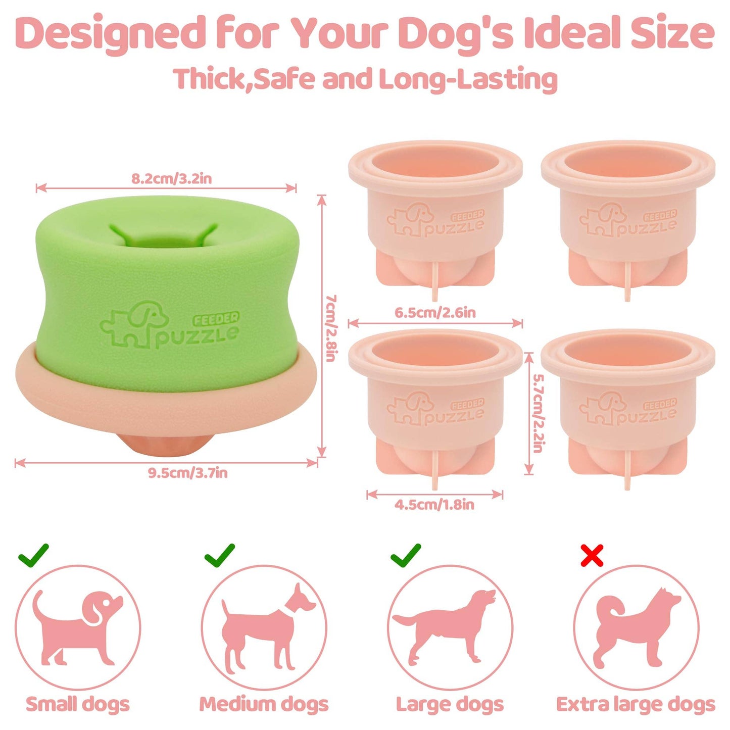 Puzzle Feeder Dog Toys, Interactive Enrichment Dog Toys Pink
