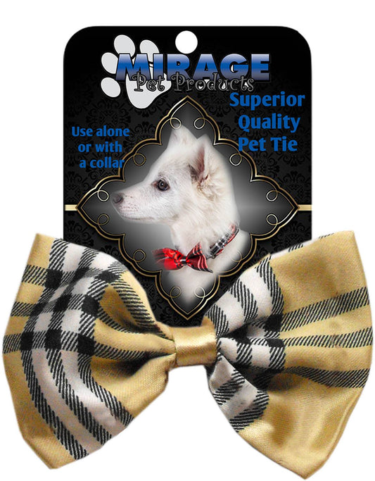Plaid Cream Pet Bow Tie
