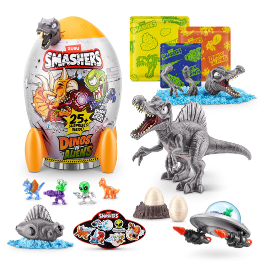 ZURU Smashers Dinos vs Aliens Rocket Mystery Pack (Spinosaurus, 25+ Surprises)