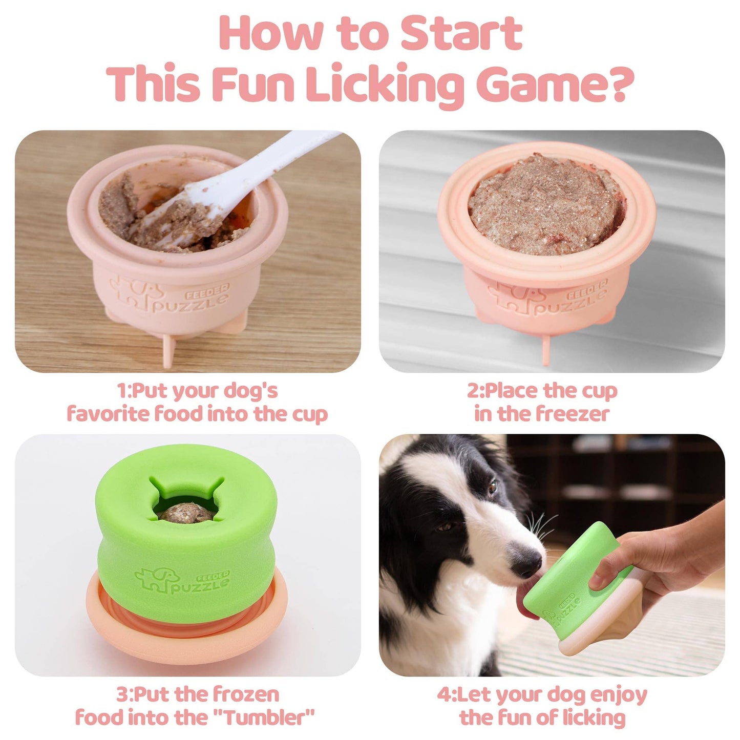 Puzzle Feeder Dog Toys, Interactive Enrichment Dog Toys Pink